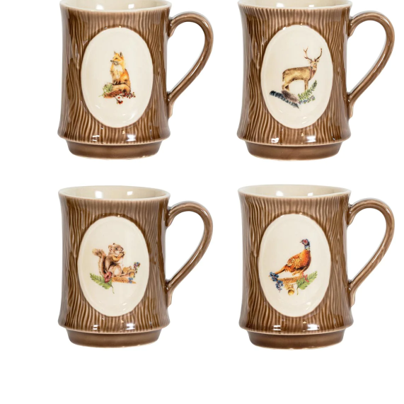 Forest Walk Animal Mug Assorted Set of 4