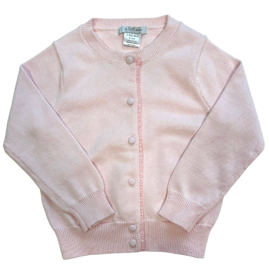 Cardigan with Ruffle- Pink