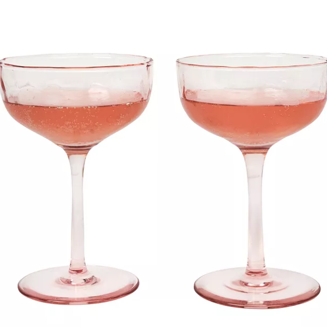 Puro Cocktail Coupe Glass Blush, Set of 2