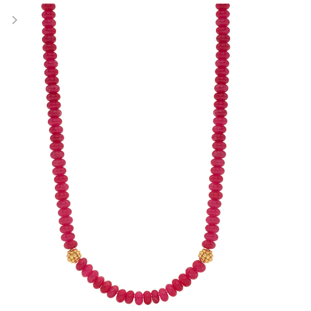 Berry Single Strand Necklace, 16+2'' - Peony Jade