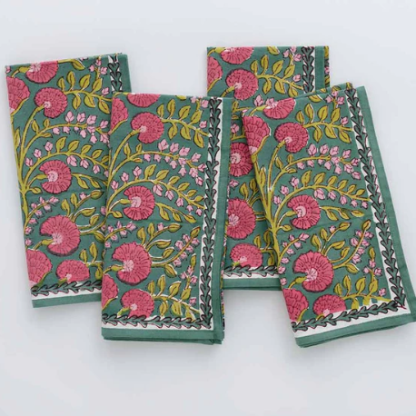 Cactus Flower Jade Napkin | Set of 4