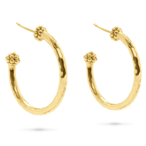 Berry Medium Hoop Earrings - Gold