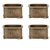 Blenheim Oak Napkin Ring Set/4 - Brass