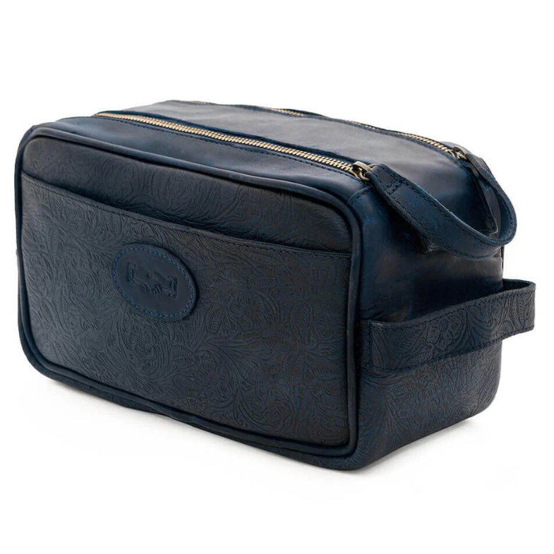 Tooled Leather Toiletry Bag