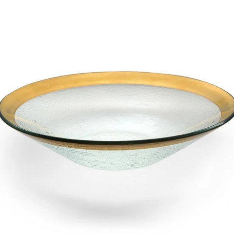 Roman Antique Gold Large Serving Bowl