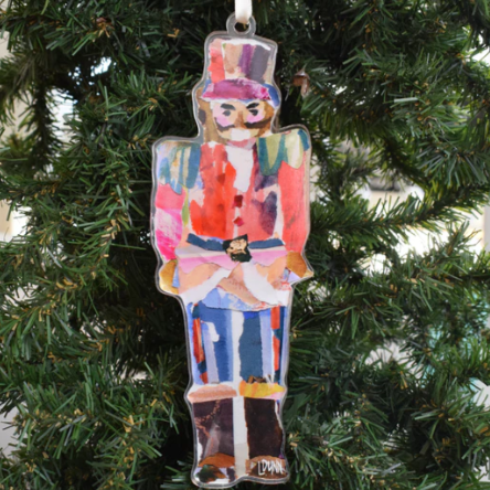 Nutcracker Acrylic Ornament-Red