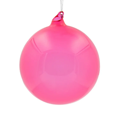 Jim Marvin Cherry Pink Bubblegum Glass Ball Ornament