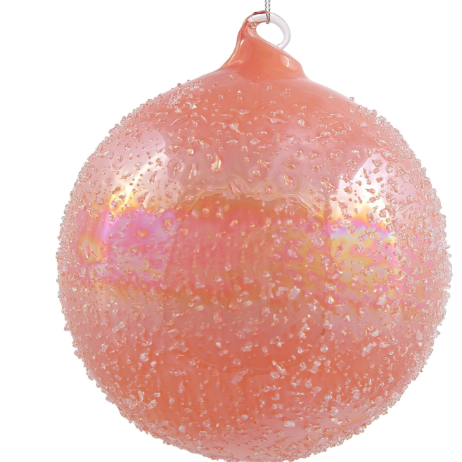 Jim Marvin Beaded Terra Cotta Glass Ball Ornament