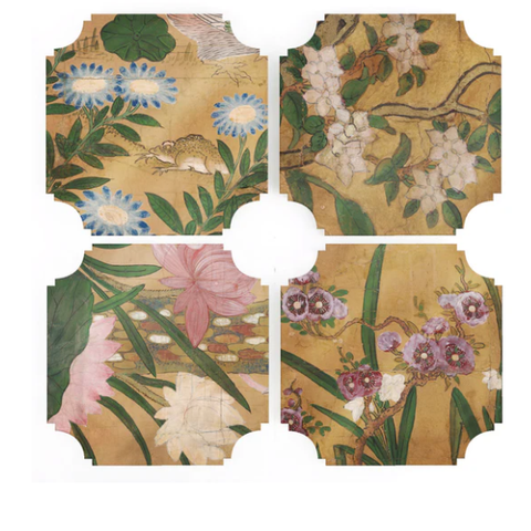 Helen's Panels Coasters, set of four