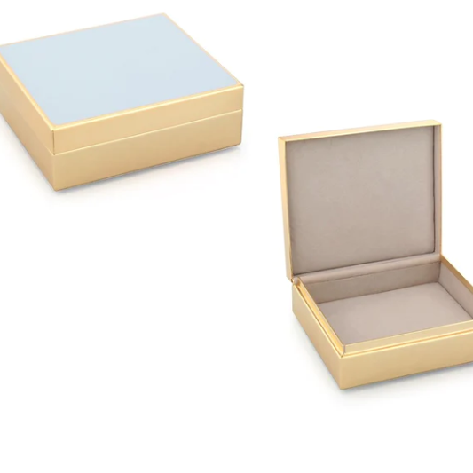 Powder Blue Enamel & Gold Box