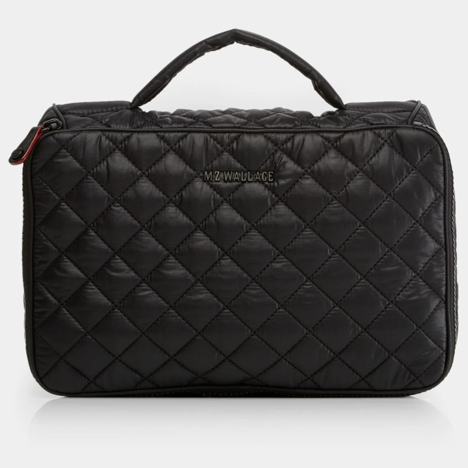 Black Zip Round Cosmetic Bag