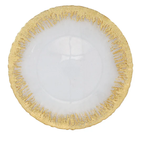 Rufolo Glass Gold Brushstroke Service Plate/Charger