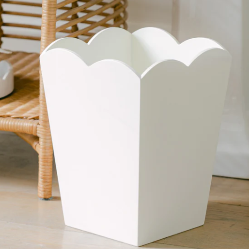 Scalloped Bin- White