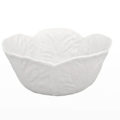 Cabbage Tall Salad Serving Bowl, Beige