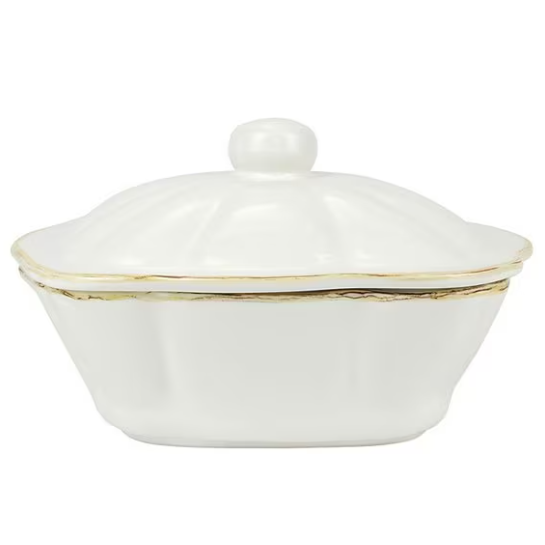 Italian Bakers White Square Covered Casserole Dish