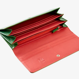 Accordion Clutch Wallet-Emerald & Geranium