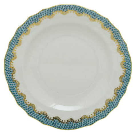 Turquoise Fish Scale Salad Plate