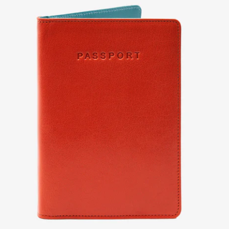 Passport Wallet - Orange/Sky