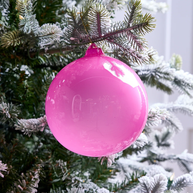 Jim Marvin Rose Bubblegum Glass Ball Ornament