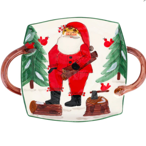 Old St. Nick Handled Square Platter