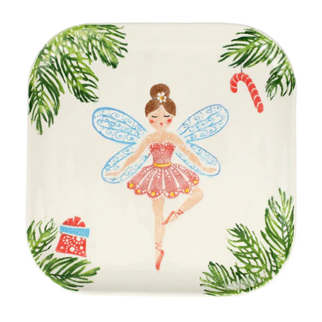 Nutcrackers Sugar Plum Fairy Square Platter