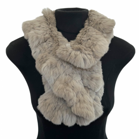 Rex Rabbit Pull-Through Scarf - Taupe