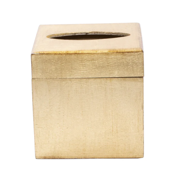 Florentine Wooden Gold Tissue Box