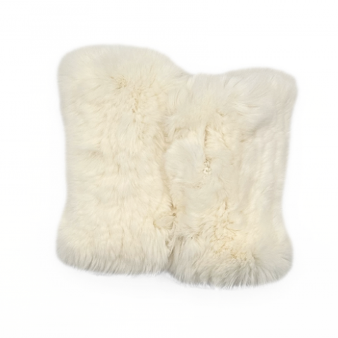 Rex Rabbit Fur Handwarmer- Winter White