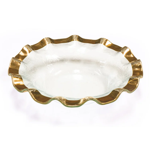 Ruffle Gold Medium Serving Bowl