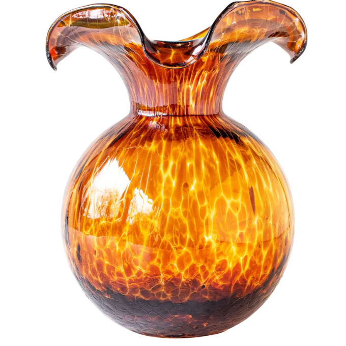 Hibiscus Brown Tortoiseshell Medium Fluted Vase