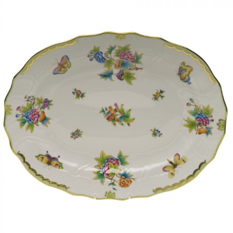 Queen Victoria Green Oval Platter-17 inch