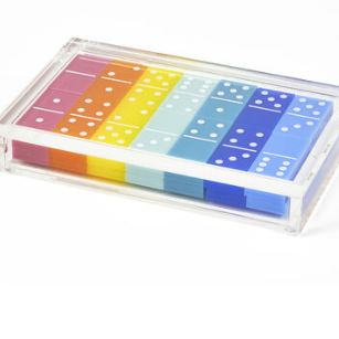 Lucite Domino Set, Multi-Color