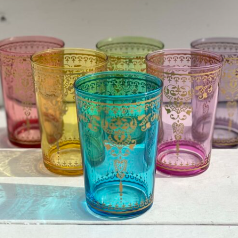 Set of Assorted Color Tea Glasses Marjana Palais Design