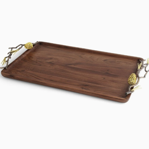 Pine Cone Medium Wood Tray