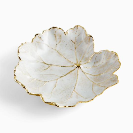 Winter Leaves Geranium Dish