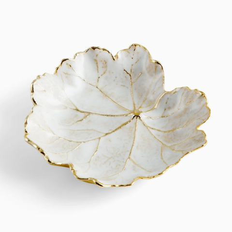 Winter Leaves Geranium Dish