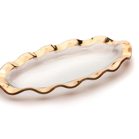 Ruffle Gold Mini Oval Tray