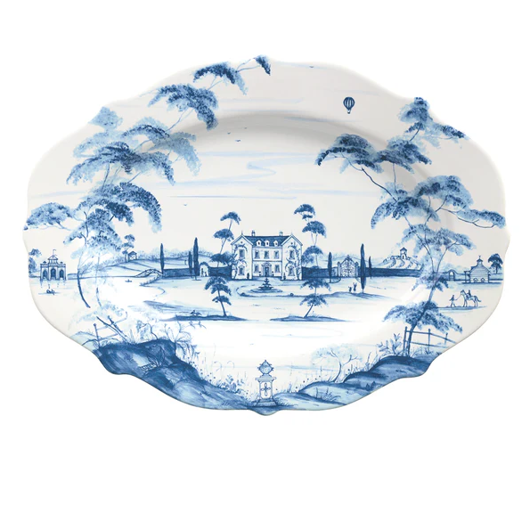 Country Estate 18.5" Platter - Delft Blue