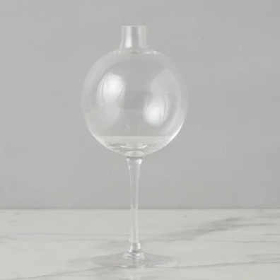 Clear Wine Glass Vase, Medium