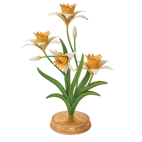 Meadow Walk Daffodil 14" Centerpiece Candelabra - Yellow