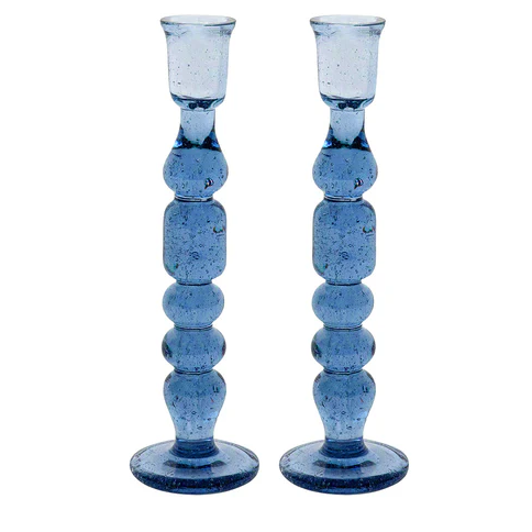 Provence 9" Candlestick set/2 - Chambray