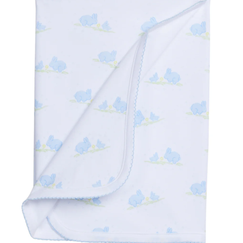 Printed Blanket - Blue Bunnies