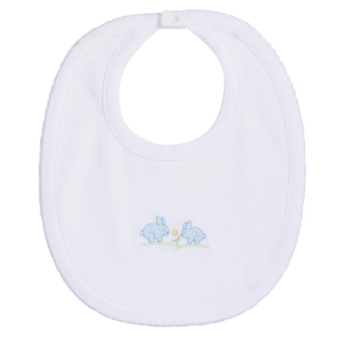 Embroidered Bib - Blue Bunnies