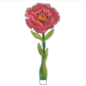 Carmine Peony Small Acrylic Flower