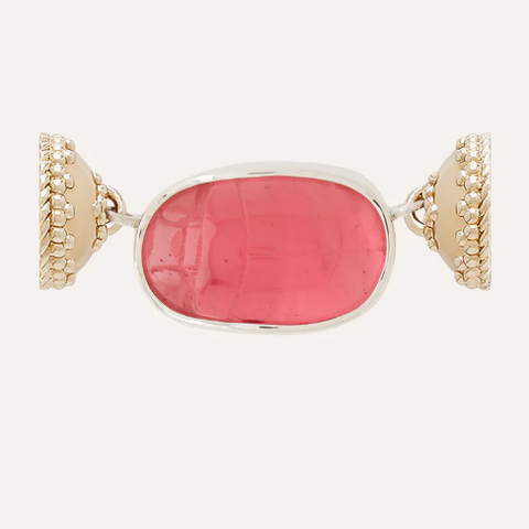 Italian Glass Hot Pink Scarab Centerpiece