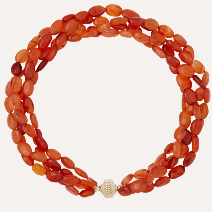 Helen Dark Carnelian Multi-Strand Necklace