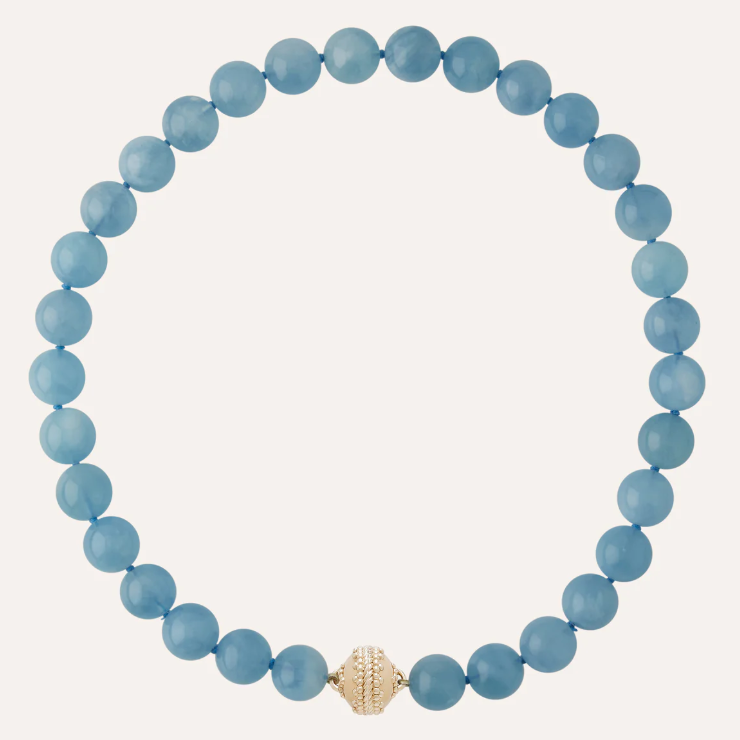 Victoire 12mm Blue Aquamarine Necklace