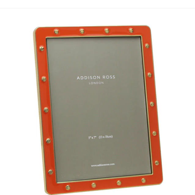 Orange Enamel & Gold Locket Frame-5x7