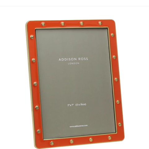 Orange Enamel & Gold Locket Frame-5x7