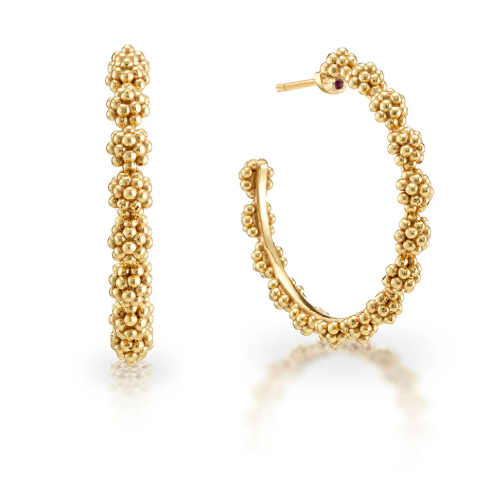 Berry Icon Medium Hoop Earrings - Gold